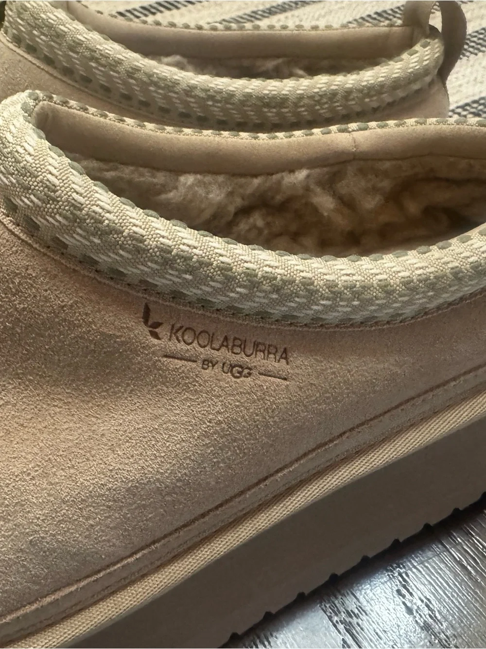 UGG Suede Platform Slip-Ons in Chestnut Tan